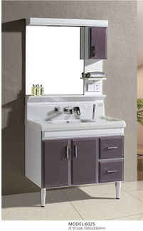 簡約現代浴室柜 融合PVC、橡木與不銹鋼的衛浴美學