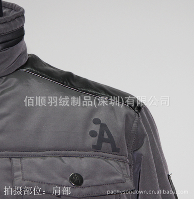 【真牛皮拼接多口袋保暖棉衣外貿(mào)服裝工廠生產(chǎn)批發(fā)供應來樣訂做116】價格,廠家,圖片,服裝加工,佰順羽絨制品(深圳)-